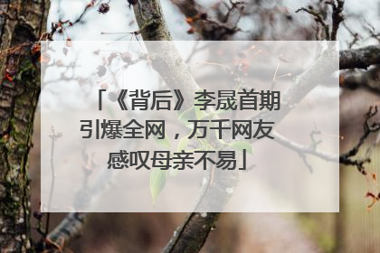 《背后》李晟首期引爆全网，万千网友感叹母亲不易