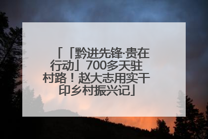 「黔进先锋·贵在行动」700多天驻村路！赵大志用实干印乡村振兴记