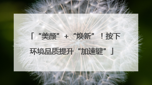 “美颜”+“焕新”！按下环境品质提升“加速键”