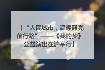 “人民城市，温暖照亮前行路”——《我的梦》公益演出在沪举行