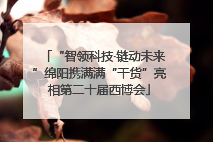 “智领科技·链动未来”绵阳携满满“干货”亮相第二十届西博会