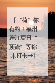 “荷”你有约！福州连江夏日“顶流”等你来打卡→