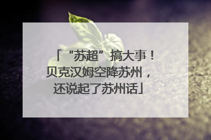 “苏超”搞大事！贝克汉姆空降苏州，还说起了苏州话