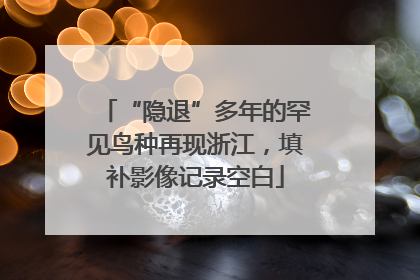 “隐退”多年的罕见鸟种再现浙江，填补影像记录空白