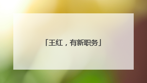 王红，有新职务