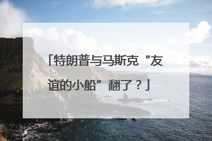 特朗普与马斯克“友谊的小船”翻了？