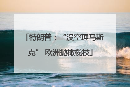 特朗普：“没空理马斯克” 欧洲抛橄榄枝
