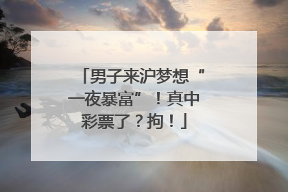 男子来沪梦想“一夜暴富”！真中彩票了？拘！