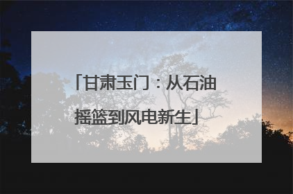 甘肃玉门：从石油摇篮到风电新生