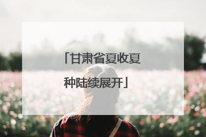 甘肃省夏收夏种陆续展开
