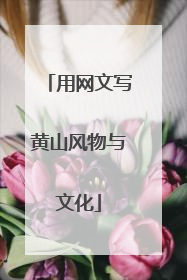 用网文写黄山风物与文化