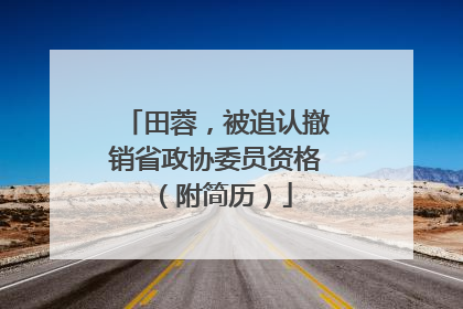 田蓉，被追认撤销省政协委员资格（附简历）