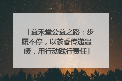 益禾堂公益之路：步履不停，以茶香传递温暖，用行动践行责任