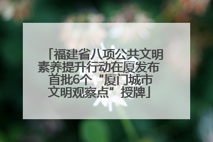 福建省八项公共文明素养提升行动在厦发布 首批6个“厦门城市文明观察点”授牌
