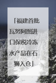 福建首批瓦努阿图进口保税冷冻水产品在石狮入仓