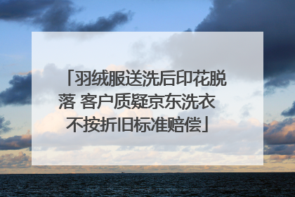 羽绒服送洗后印花脱落 客户质疑京东洗衣不按折旧标准赔偿