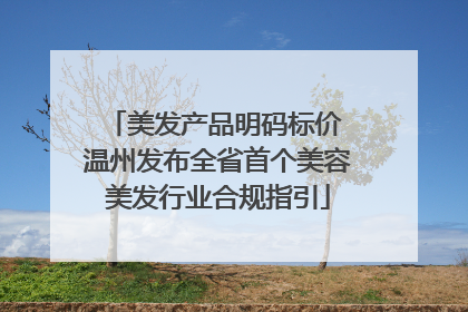 美发产品明码标价 温州发布全省首个美容美发行业合规指引