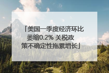 美国一季度经济环比萎缩0.2% 关税政策不确定性拖累增长