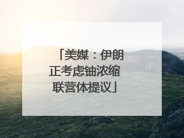 美媒：伊朗正考虑铀浓缩联营体提议