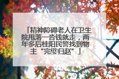精神障碍老人在卫生院甩落一沓钱就走，两年多后桂阳民警找到物主“完璧归赵”