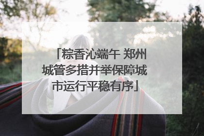 粽香沁端午 郑州城管多措并举保障城市运行平稳有序