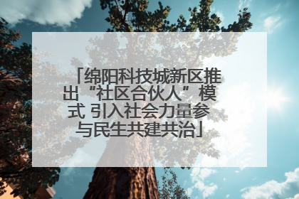 绵阳科技城新区推出“社区合伙人”模式 引入社会力量参与民生共建共治