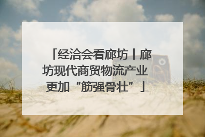 经洽会看廊坊丨廊坊现代商贸物流产业更加“筋强骨壮”