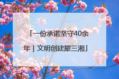一份承诺坚守40余年｜文明创建耀三湘