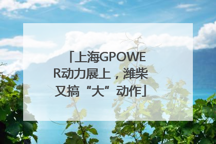 上海GPOWER动力展上，潍柴又搞“大”动作