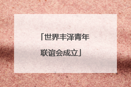 世界丰泽青年联谊会成立
