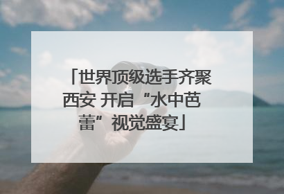 世界顶级选手齐聚西安 开启“水中芭蕾”视觉盛宴