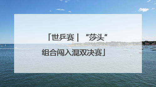 世乒赛｜“莎头”组合闯入混双决赛