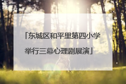 东城区和平里第四小学举行三幕心理剧展演