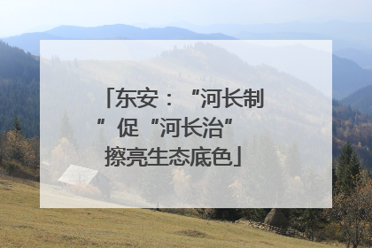东安：“河长制”促“河长治” 擦亮生态底色