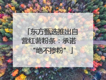 东方甄选推出自营红薯粉条：承诺“绝不掺粉”