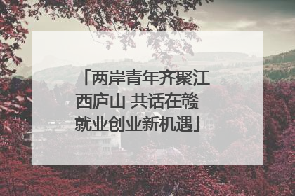 两岸青年齐聚江西庐山 共话在赣就业创业新机遇