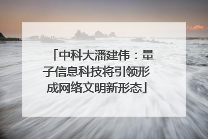 中科大潘建伟：量子信息科技将引领形成网络文明新形态