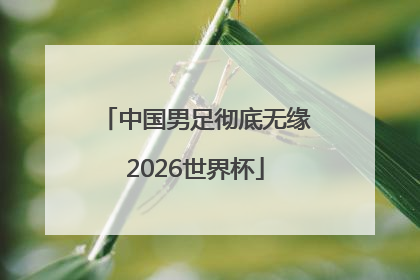 中国男足彻底无缘2026世界杯