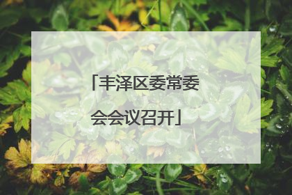 丰泽区委常委会会议召开