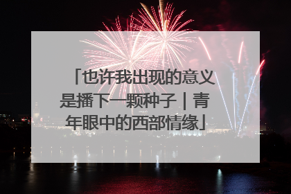 也许我出现的意义是播下一颗种子｜青年眼中的西部情缘