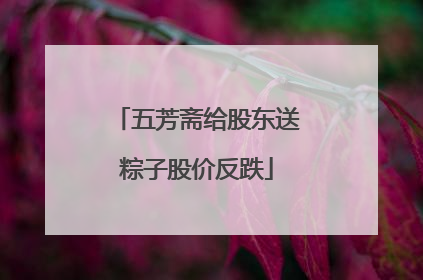 五芳斋给股东送粽子股价反跌