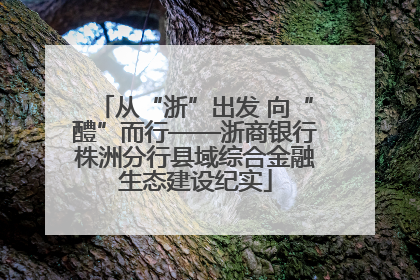 从“浙”出发 向“醴”而行——浙商银行株洲分行县域综合金融生态建设纪实