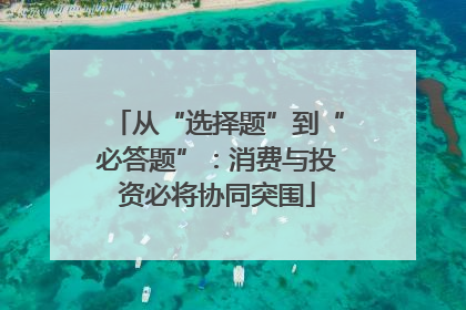 从“选择题”到“必答题”：消费与投资必将协同突围