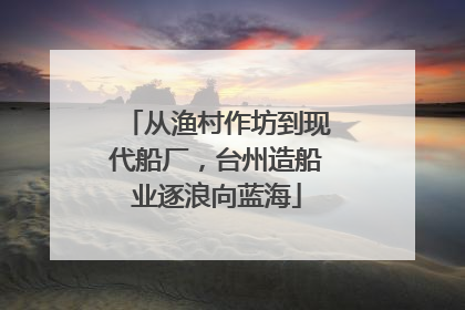 从渔村作坊到现代船厂，台州造船业逐浪向蓝海