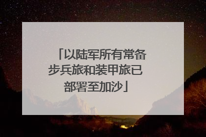 以陆军所有常备步兵旅和装甲旅已部署至加沙
