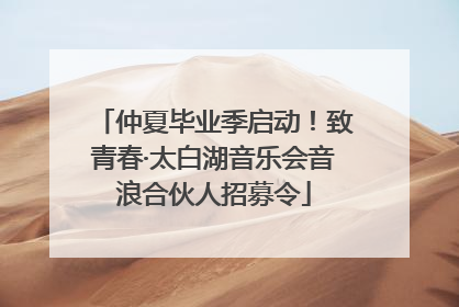 仲夏毕业季启动！致青春·太白湖音乐会音浪合伙人招募令