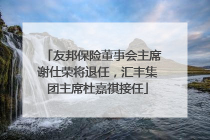 友邦保险董事会主席谢仕荣将退任，汇丰集团主席杜嘉祺接任
