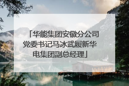 华能集团安徽分公司党委书记马冰武履新华电集团副总经理