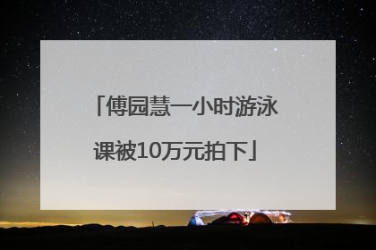 傅园慧一小时游泳课被10万元拍下