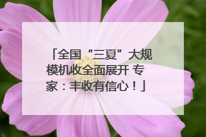 全国“三夏”大规模机收全面展开 专家：丰收有信心！